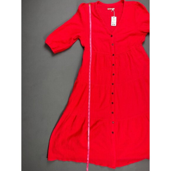 NWT Marine Layer Willow Doublecloth Midi Dress in Red Size XL - Picture 10 of 10